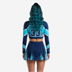 Custom Cheer Uniforms - Sublimated Long Sleeve Crop Top & Athletic Skirt Set