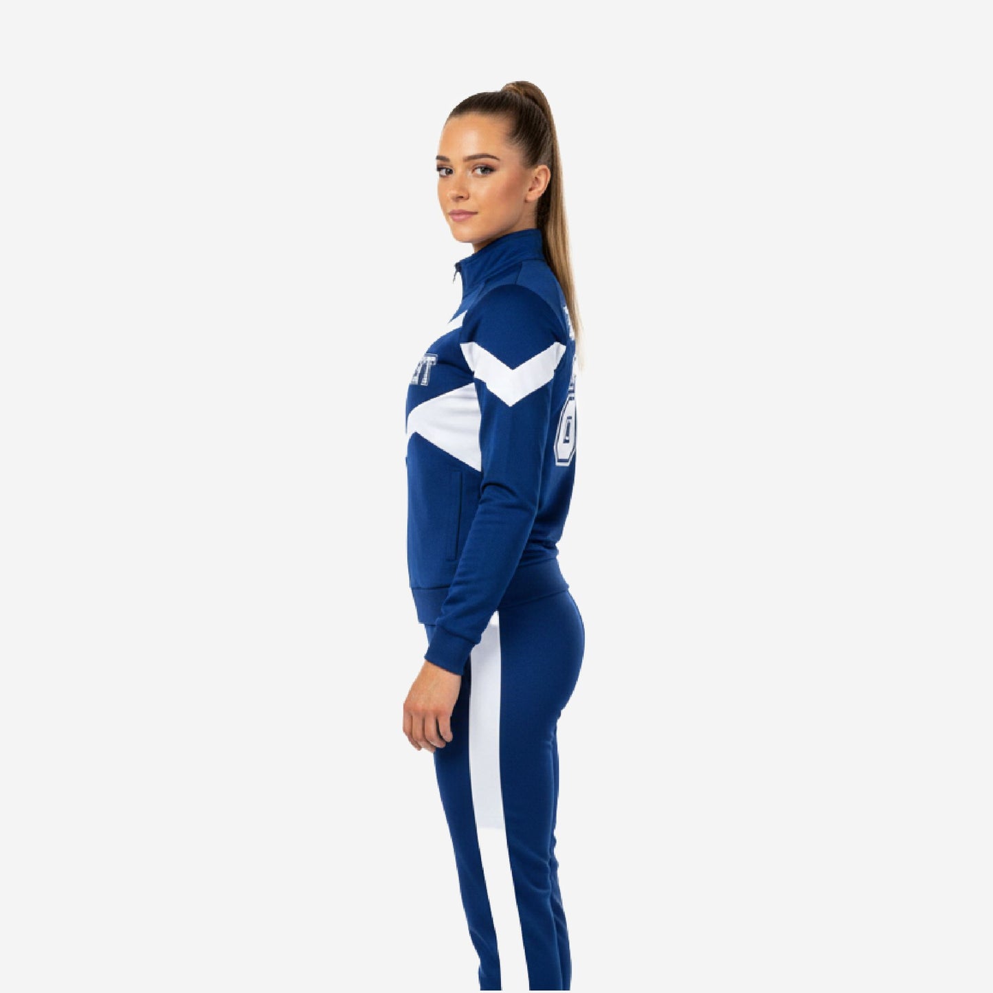 Custom Cheerleading Tracksuit Set Navy - Half Zip Warmup Jacket & Pants Team Suit