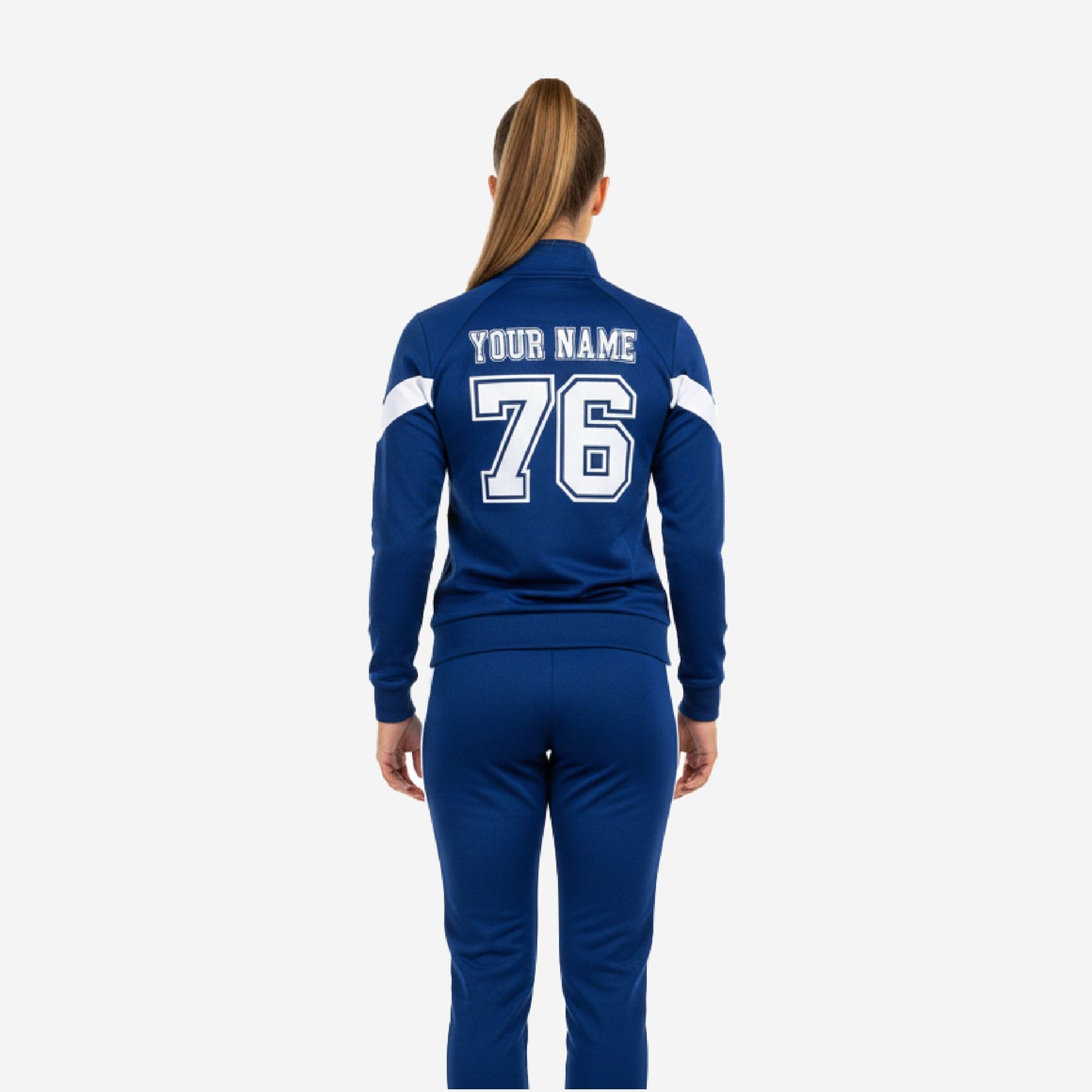 Custom Cheerleading Tracksuit Set Navy - Half Zip Warmup Jacket & Pants Team Suit