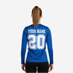 Custom Cheerleading Shell Top - Blue Long Sleeve Uniform