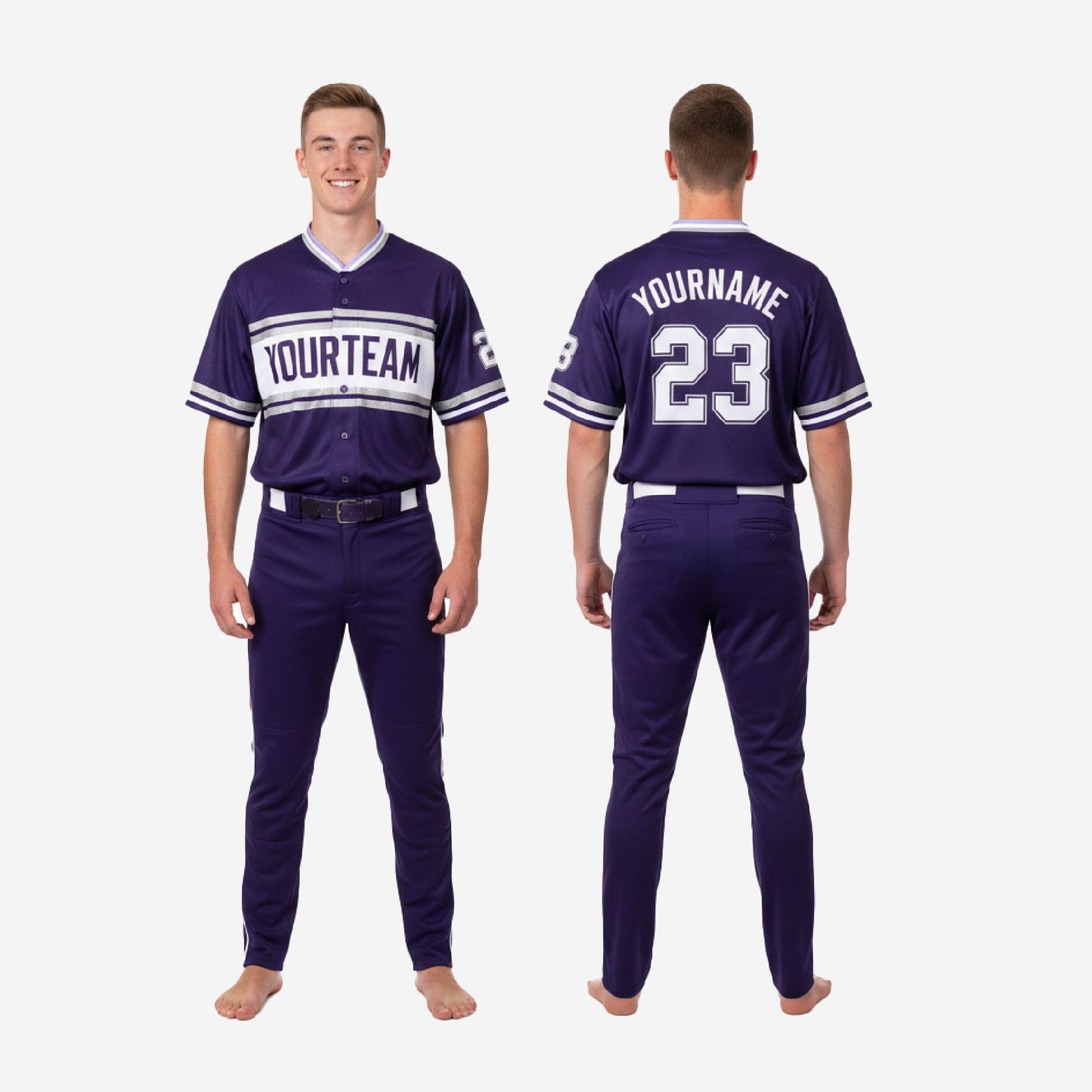 Personalized Youth Baseball Jersey & Pants - Custom Team Uniform Set in Oxford Blue