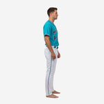 Custom Baseball Uniform in Ball Blue - Full Button Jersey & Pants Team Name & Number Set