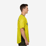 Custom Baseball Uniform Jersey - Pinstripe Full Button Sublimated Jersey in Yellow