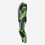 Custom Motorcycle One Piece Suit in Green & Black - Leather Racing Suit with CE Armor
