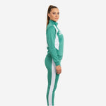 Custom Cheerleading Tracksuit Set Sea Green - Half Zip Warmup Jacket & Pants Team Suit