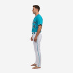 Custom Baseball Uniform in Ball Blue - Full Button Jersey & Pants Team Name & Number Set