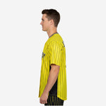 Custom Baseball Uniform Jersey - Pinstripe Full Button Sublimated Jersey in Yellow