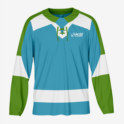 Custom Ice Hockey Jersey in Sky Blue/Dark Green - K2 Sportswear | Custom Sports Uniforms & Apparels - K2 Sportswear