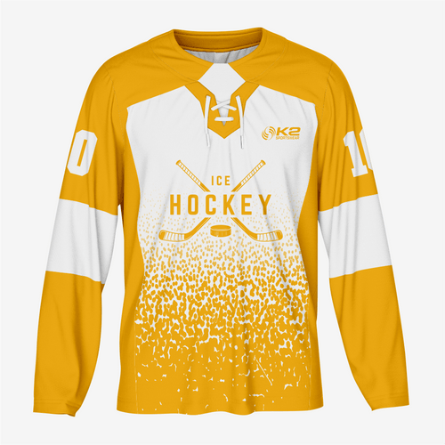 Gold Custom Ice Hockey Jersey – Team Wear - K2 Sportswear | Custom Sports Uniforms & Apparels - K2 Sportswear
