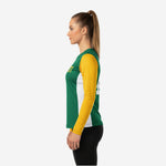 Custom Cheerleading Jersey - Green Long Sleeve Sublimation Print