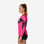 Custom Long Sleeve Cheerleading Jersey - Pink V-Neck Practice Jersey