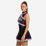 Sleeveless Cheerleading Uniform Dress - Custom Team Name & Number Black