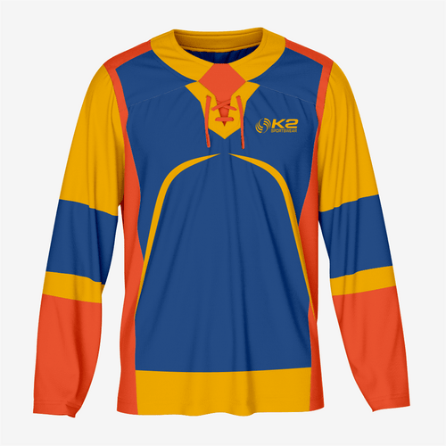 Orange/Blue Custom Ice Hockey Jersey – Team Wear - K2 Sportswear | Custom Sports Uniforms & Apparels - K2 Sportswear