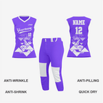 Men/Women Personalized Softball Sleeveless V-Neck Jersey in Purple - K2 Sportswear | Custom Sports Uniforms & Apparels - K2 Sportswear
