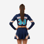 Custom Cheer Uniforms - Long Sleeve Crop Top & Athletic Skirt Set with Team Name