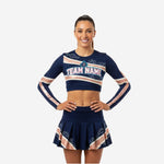 Custom Cheer Uniforms - Long Sleeve Crop Top & Athletic Skirt Set with Team Name