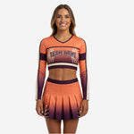 Custom Competition Cheer Uniforms - Sublimated Long Sleeve Shell and Skirt Set