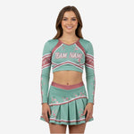 Custom Cheerleading Uniform Sets - Long Sleeve Shell & Pleated Skirt