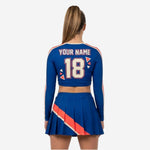 Personalized Cheerleading Uniform Set - Long Sleeve Crop Top and Pleated Skirt