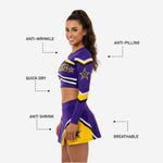 Custom Competition Cheerleading Uniforms - Long Sleeve Top & Skirt Set with Team Name