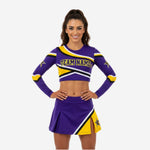 Custom Competition Cheerleading Uniforms - Long Sleeve Top & Skirt Set with Team Name