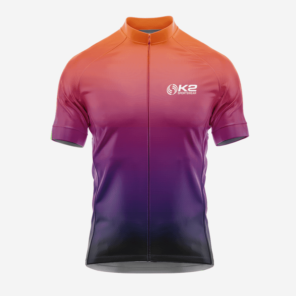 Herren Kurzarm-Radtrikot in Schwarz und Orange