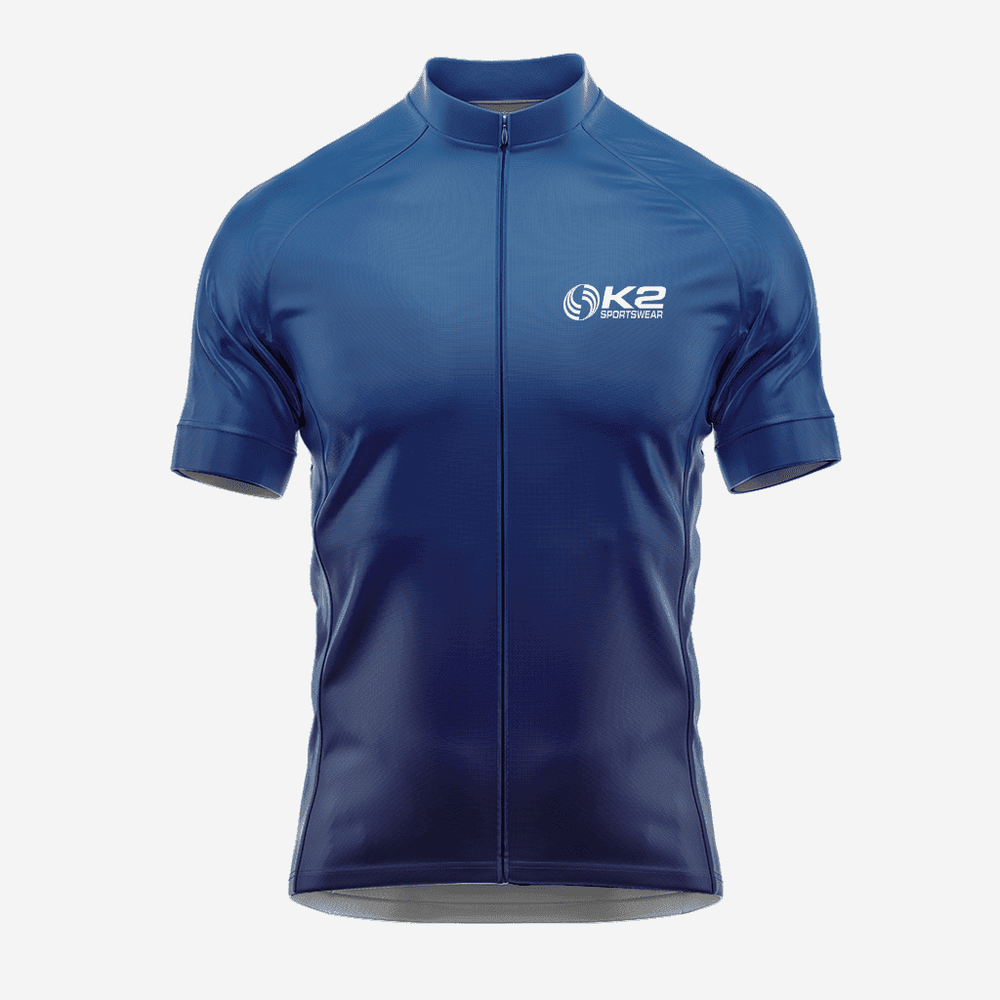 Herren-Kurzarm-Radtrikot in Dunkelblauem Farbverlauf