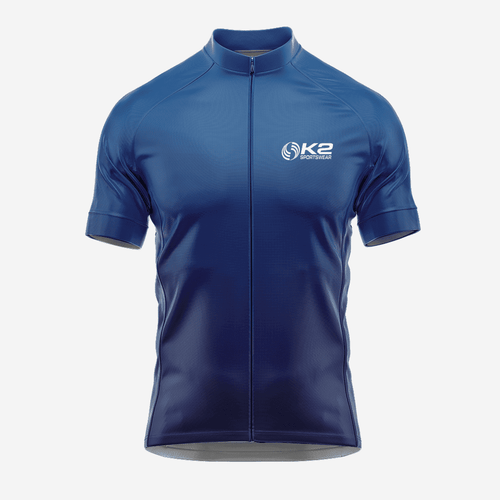 Men's Short Sleeve Cycling Jersey in Dark Blue Gradient - K2 Sportswear | Custom Sports Uniforms & Apparels - K2 Sportswear