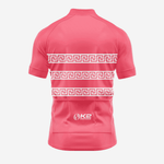 Candy Pink Short Sleeve Greek Style Cycling Jersey for Men - K2 Sportswear | Custom Sports Uniforms & Apparels - K2 Sportswear