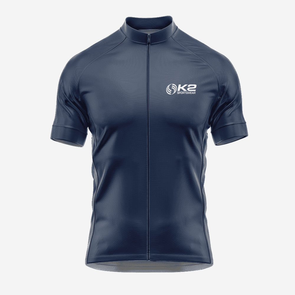 Preußisch Blau maßgefertigtes Herren-Kurzarm-Radtrikot