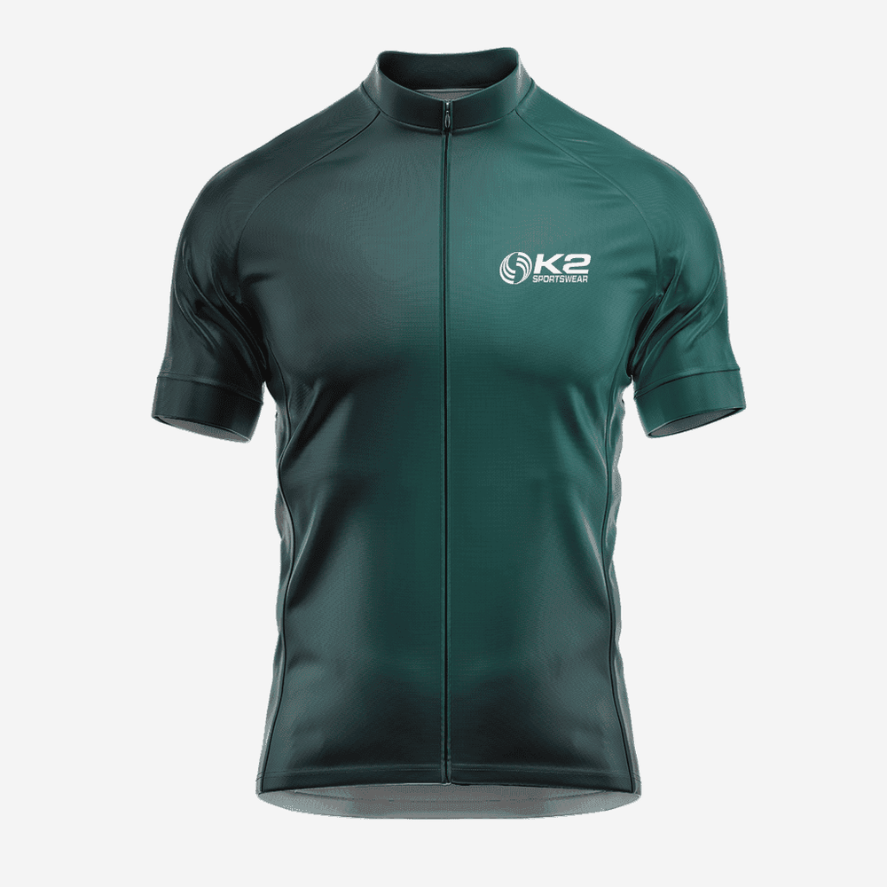 Herren-Kurzarm-Radtrikot in Dunkelgrün
