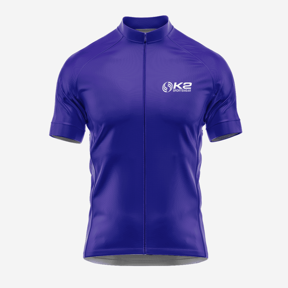 Personalisiertes Indigo Kurzarm-Radtrikot für Herren – Vollständiger Sublimationsdruck