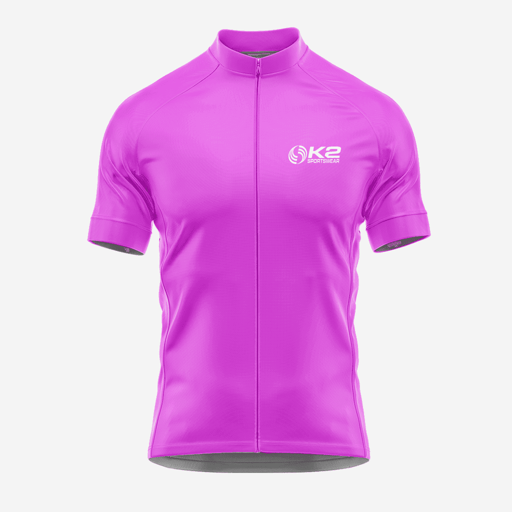 Hellviolettes, maßgeschneidertes Herren-Kurzarm-Radtrikot