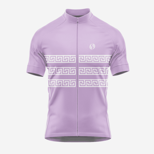 Bright Purple Short Sleeve Greek Style Cycling Jersey for Men - K2 Sportswear | Custom Sports Uniforms & Apparels - K2 Sportswear
