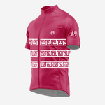 Dark Pink Short Sleeve Greek Style Cycling Jersey for Men - K2 Sportswear | Custom Sports Uniforms & Apparels - K2 Sportswear