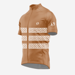 Pale Brown Short Sleeve Men's Cycling Jersey - Greek Style - K2 Sportswear | Custom Sports Uniforms & Apparels - K2 Sportswear