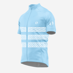 Sky Blue Short Sleeve Greek Style Cycling Jersey for Men - K2 Sportswear | Custom Sports Uniforms & Apparels - K2 Sportswear