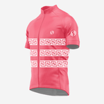 Candy Pink Short Sleeve Greek Style Cycling Jersey for Men - K2 Sportswear | Custom Sports Uniforms & Apparels - K2 Sportswear