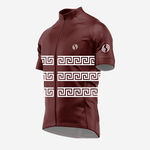 Deep Coffee Greek Style Short Sleeve Cycling Jersey for Men - K2 Sportswear | Custom Sports Uniforms & Apparels - K2 Sportswear