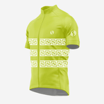Greek-Inspired Yellow Green Cycling Jersey for Men - Short Sleeve - K2 Sportswear | Custom Sports Uniforms & Apparels - K2 Sportswear