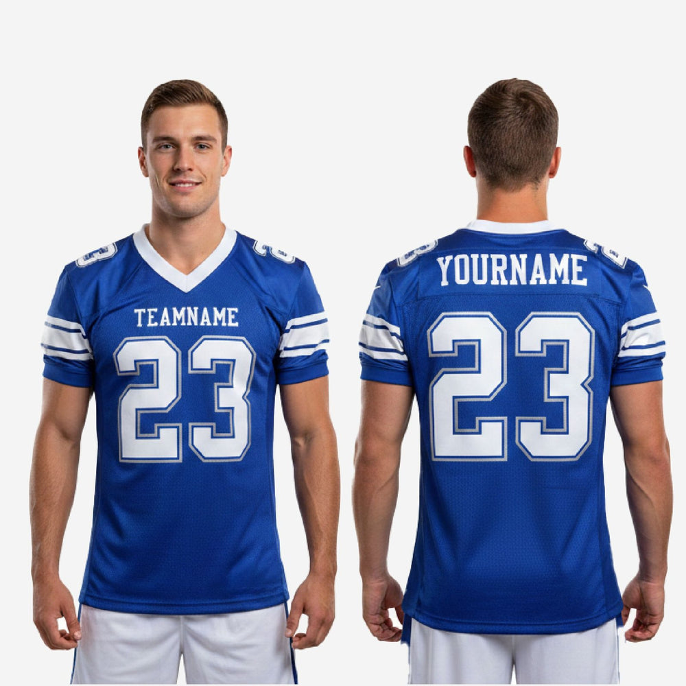White Trim Custom American Football Team Jerseys - Royal Blue