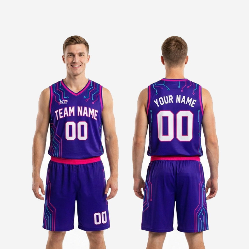Basketball Tournament Uniforms - Custom Purple and Pink Set
