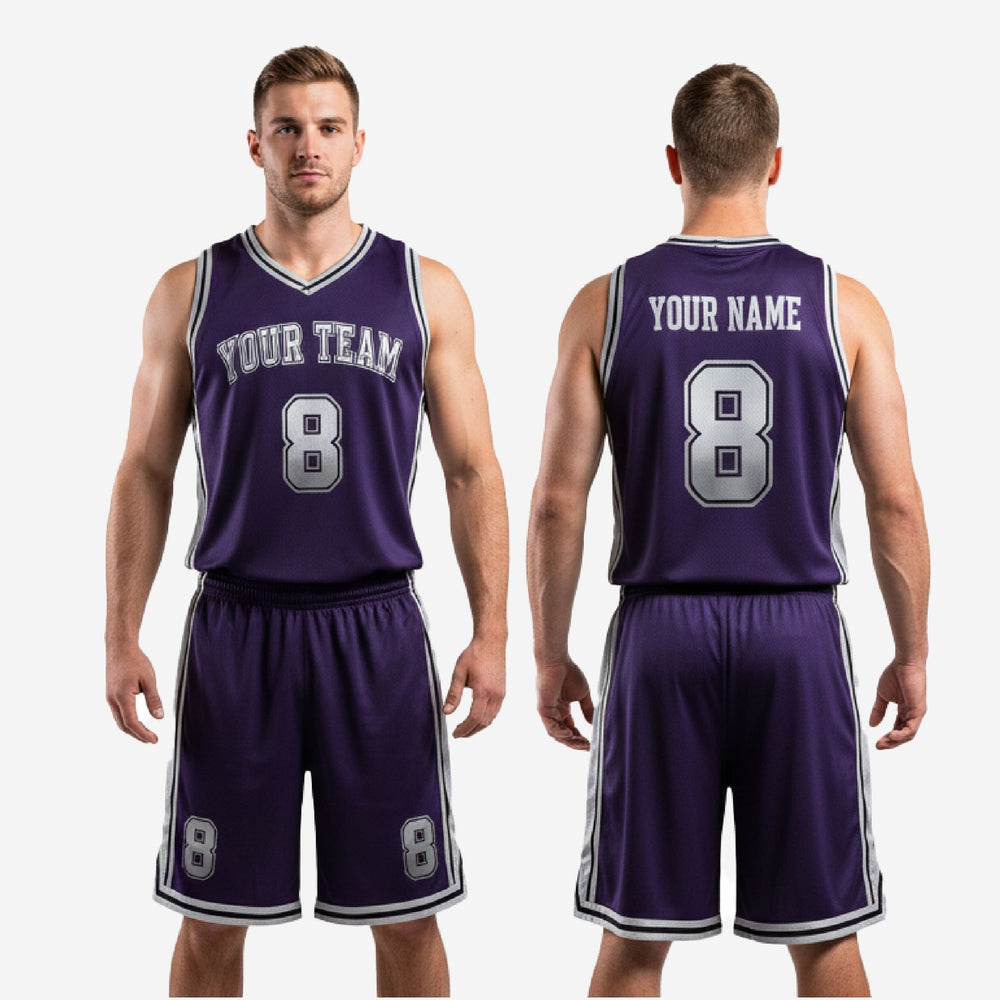Reversible Basketball Uniforms | Purple & Silver Custom Team Kit