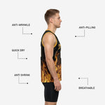 Back view of the custom black and gold basketball jersey with player name and number printed on the upper back panel