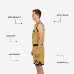 Back view of the black topographic-contour reversible basketball jersey with player number placement and matching shorts