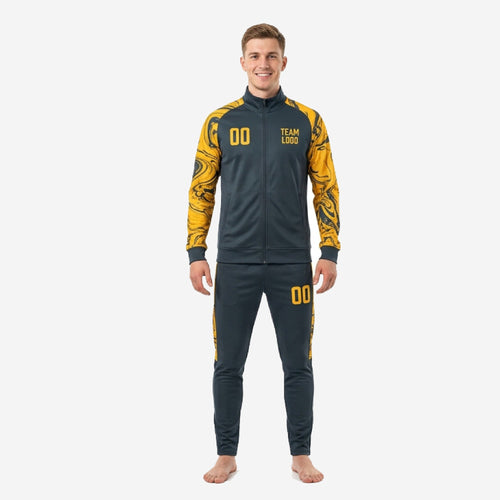 Black and Gold Soccer Tracksuit - Custom Graphite, Full Dye