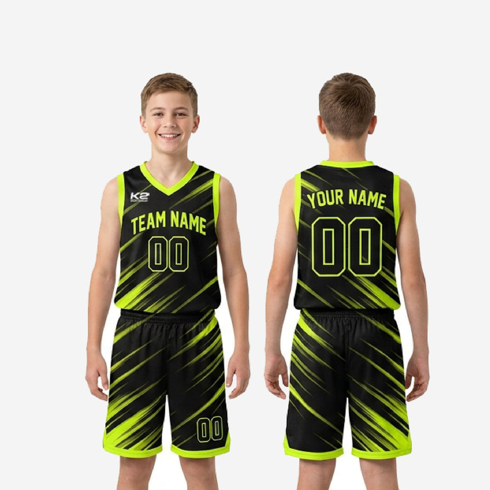 Custom Black and Gold Youth Basketball Uniforms | Fade Resistant