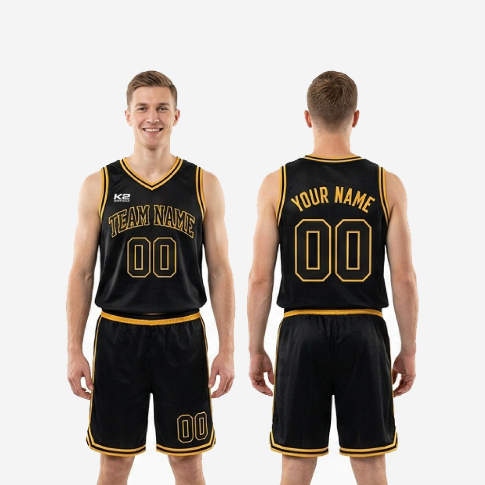 Black/Gold Custom Black Basketball Uniform | Names and Numbers