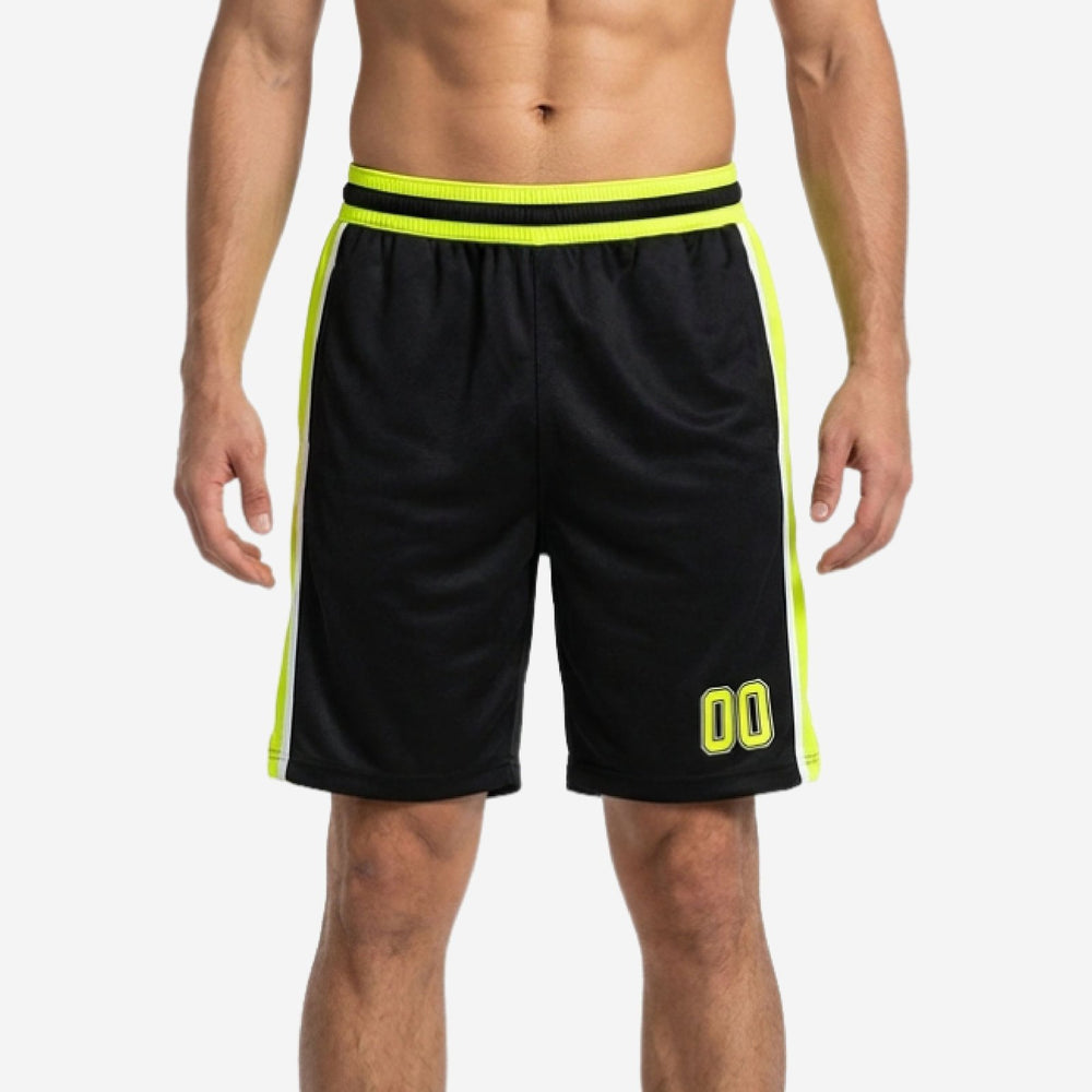 Custom Rec League Basketball Shorts - Black and Neon, Mixed Rosters