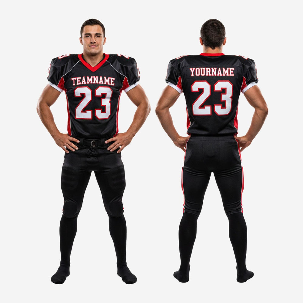 Black Red Custom Football Jersey and Pants for Club Teams